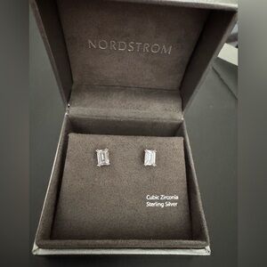 Nordstrom’s sterling silver CZ princess cut earrings